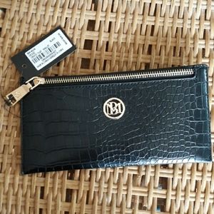NWT Badgley Mischka flat crocodile wallet